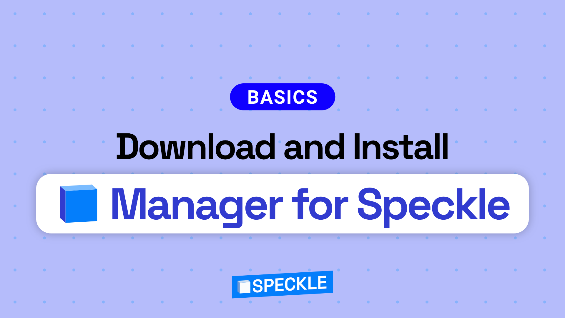 Installing Manager for Speckle  on Windows